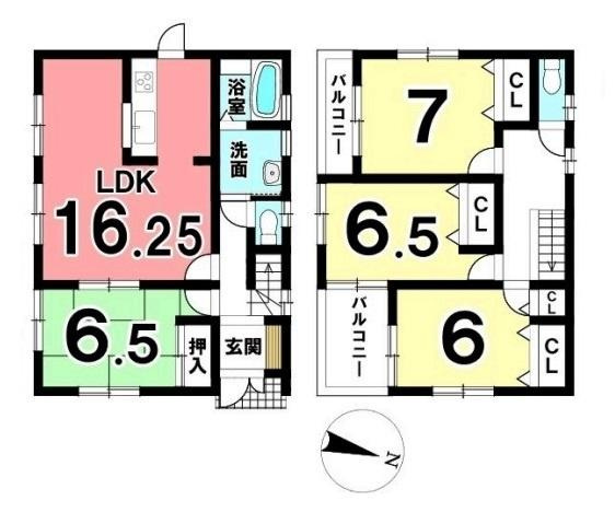 桜井市忍阪　一戸建の間取り
