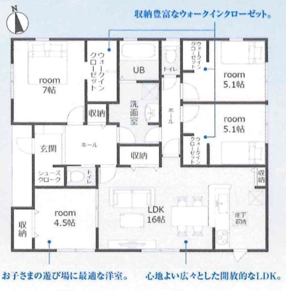 西尾市巨海町北浜田第2　全4棟・2号棟の間取り|間取り図です