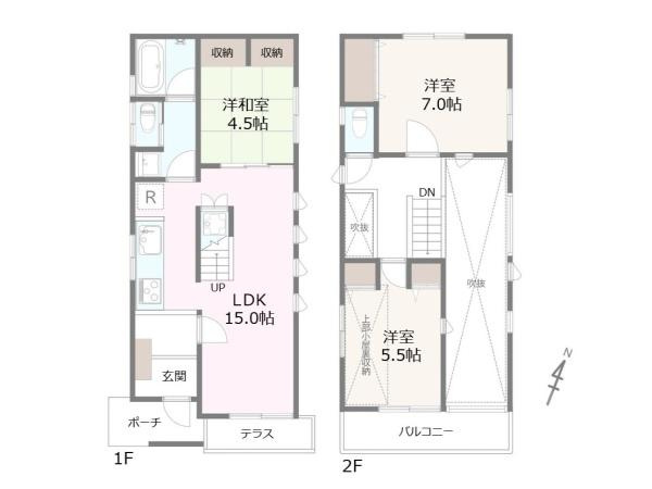 藤沢市片瀬２丁目の中古一戸建の間取り