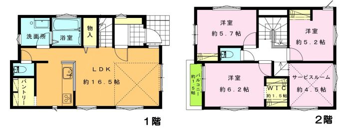 茅ヶ崎市西久保新築戸建て　B棟の間取り|間取図「茅ヶ崎市西久保新築戸建て　B棟」