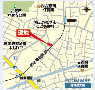 仲介手数料不要　ブルーミングガーデン合志市須屋18期【西合志南小・西合志南中】の地図