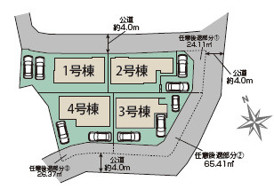 仲介手数料不要　ブルーミングガーデン合志市須屋18期【西合志南小・西合志南中】の区画図