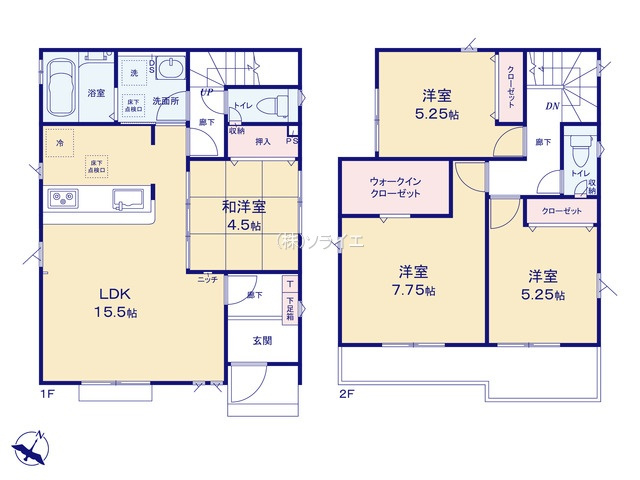 川越市砂新田29期全10棟　新築戸建　グラファーレの間取り