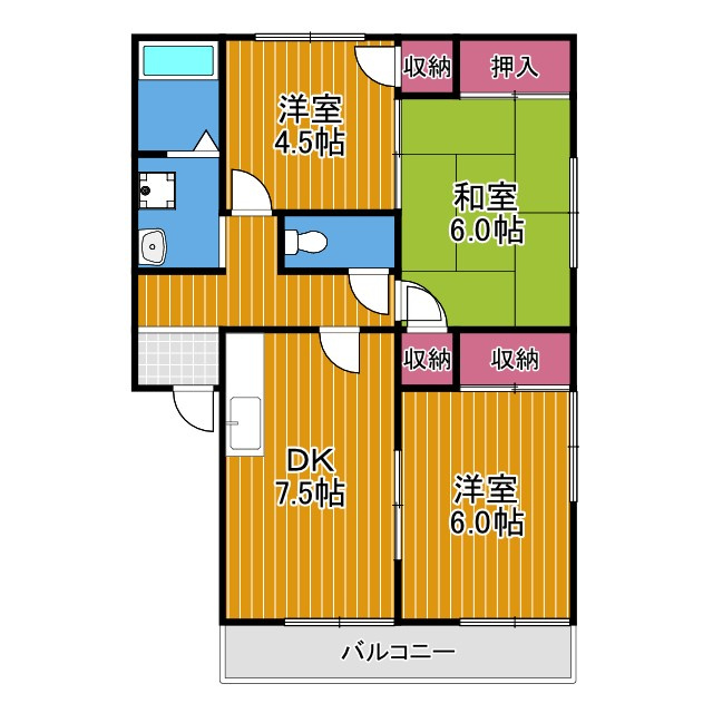 ヴィーブル七々色の間取り