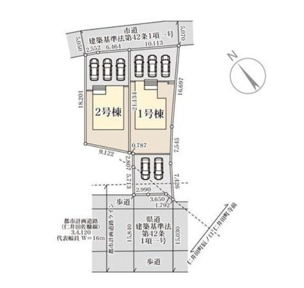 デザイナーズ新築建売住宅☆【仁井田町寺前／1号棟】生活応援プレゼントキャンペーン実施中！の区画図|区画図です。
