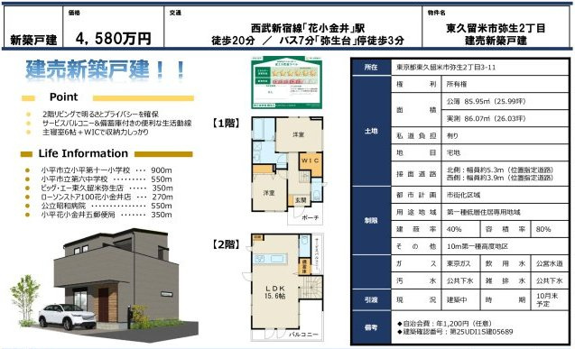 東久留米市弥生町２丁目のその他|〇本物件の売主が作成した販売用図面です〇