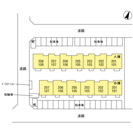Arietta与原　B棟の区画図