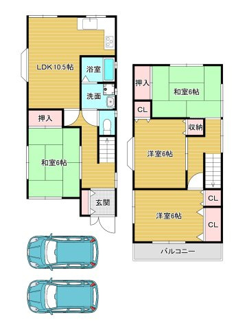 富田林市喜志新家町一戸建の間取り