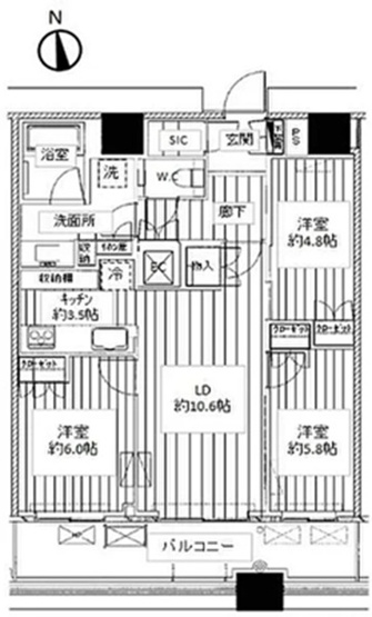 【間取り】 | 勝どきザ・タワー