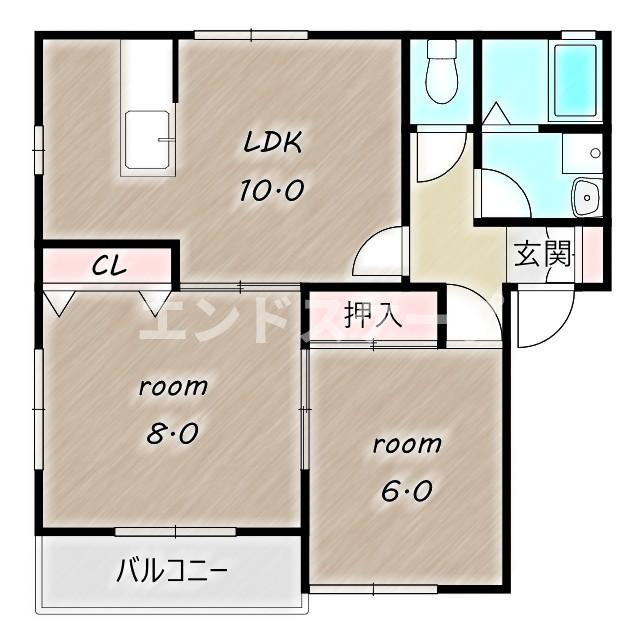 ガイア足門Aの間取り|高崎、前橋のお部屋探しはエンドスケープまで！お客様の理想お聞かせ下さい♪