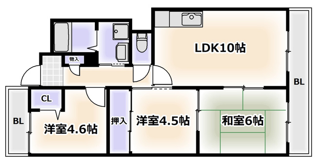 【間取り】 | メゾンドーム三軒家