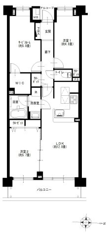 クレストフォルム中野弥生町の間取り|クレストフォルム中野弥生町：東向き！全居室収納・窓が付いた２ＳＬＤＫリノベーション物件は居室としても使えるサービスルーム付き！令和８年５月下旬完成予定です！