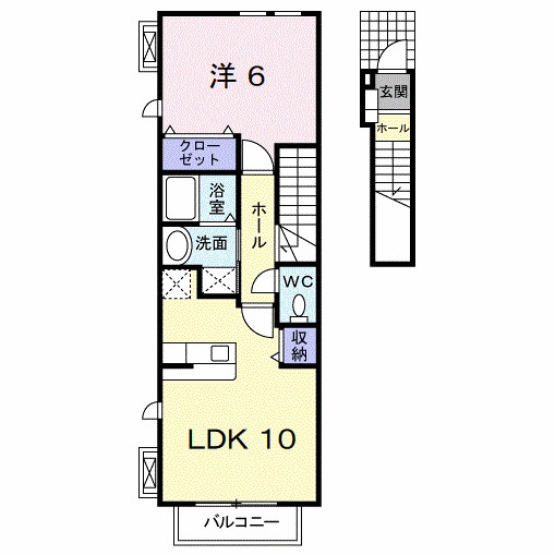 【間取り】 | プリムローズ徳力新町Ａ