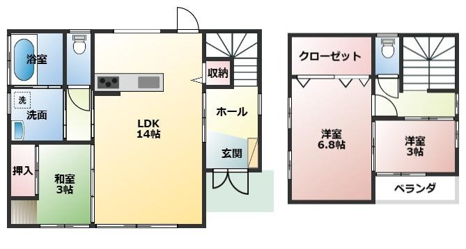 北諸県郡三股町大字餅原の中古一戸建の間取り|②