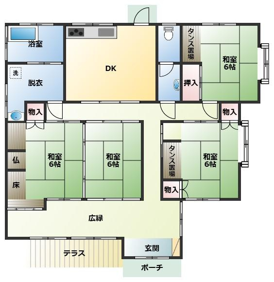 北諸県郡三股町大字餅原の中古一戸建の間取り|①