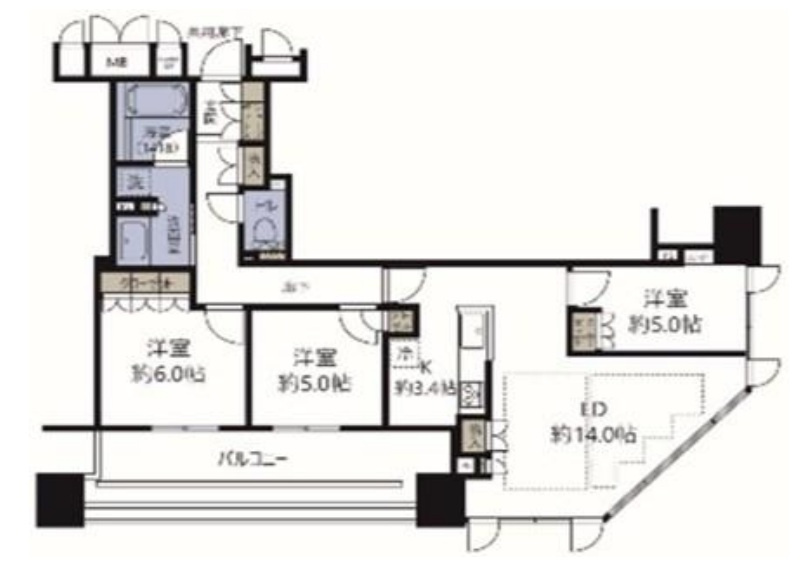 ブランズタワー大阪本町の間取り