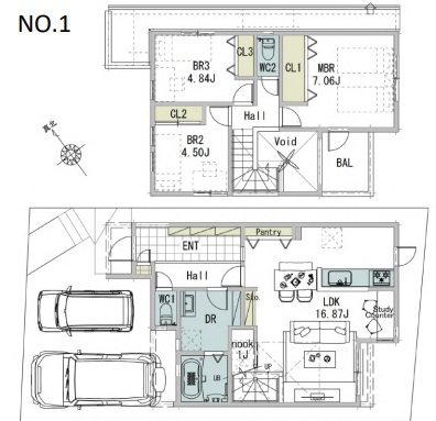 【間取り】 | 八千代台北Ⅰ３丁目　新築戸建て　１号棟 | 間取り図