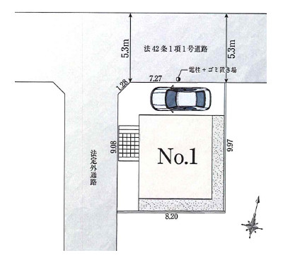 練馬区大泉学園町8丁目　準急停車駅　耐震×省エネ住宅　限定1棟の区画図