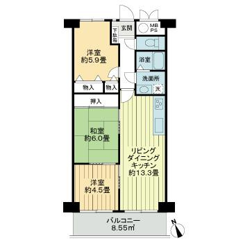 ライオンズマンション八事ガーデン壱番館の間取り