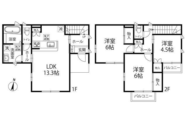 南与野戸建貸家の間取り