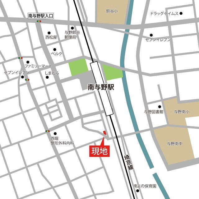 南与野戸建貸家の地図