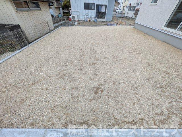 【新築戸建】　いわき小名浜花畑町第4の庭|1号棟写真　ガーデニングや家庭菜園もできるお庭がついています。お子様の遊び場にも◎