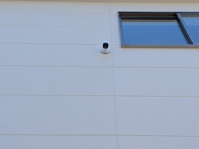 【新築戸建】　いわき市泉滝尻第1　全2棟の防犯設備|１号棟写真　防犯カメラが設置されています。