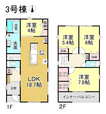 【完成】名古屋市南区南野町2丁目　全4棟の間取り