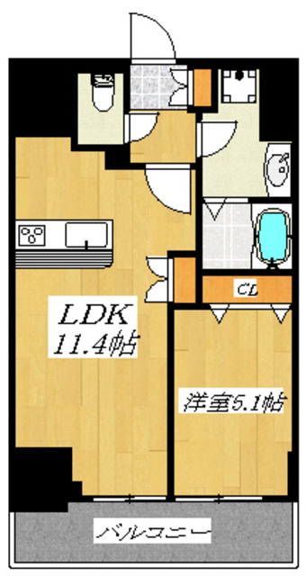 RIDGE王子神谷の間取り|1LDKのお部屋です☆