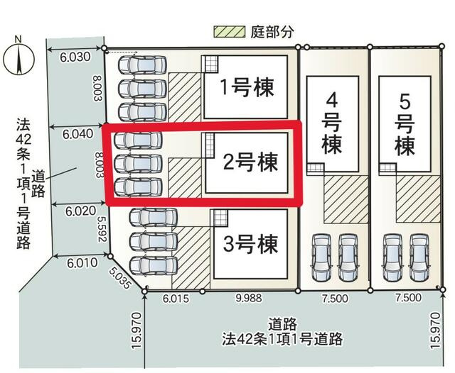 瑞浪市北小田町第５の区画図|区画