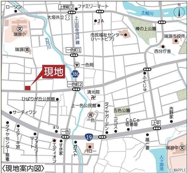 瑞浪市北小田町第５の地図|案内図