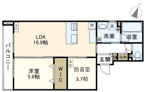 【間取り】 | 防音室完備！1SLDKの間取りです！