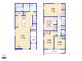 【間取り】 | 名古屋市熱田区八番２丁目903【仲介手数料無料】新築一戸建て　4号棟