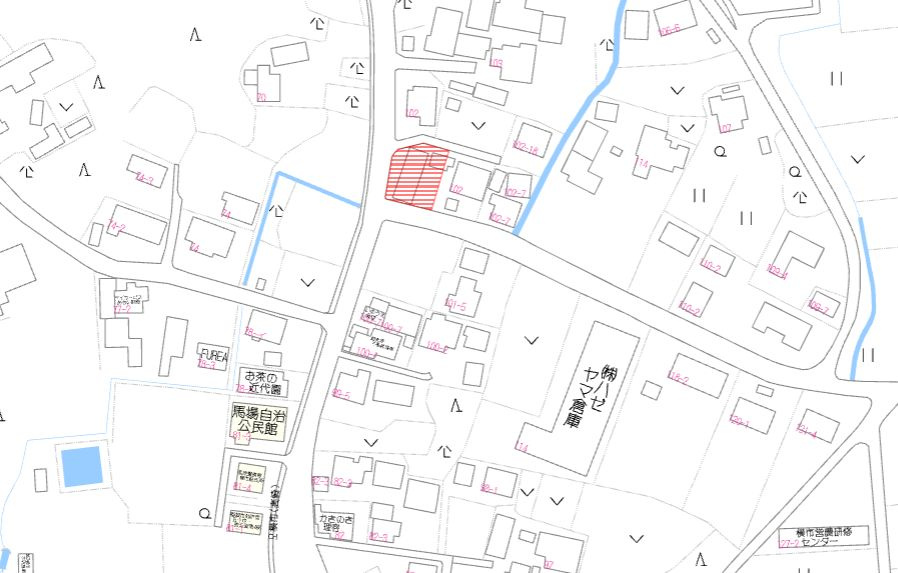 都城市横市町の売地の土地図