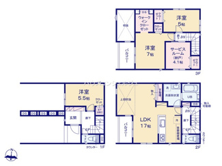 【間取り】 | 名古屋市瑞穂区直来町２丁目1-3【仲介手数料無料】新築一戸建て　1号棟