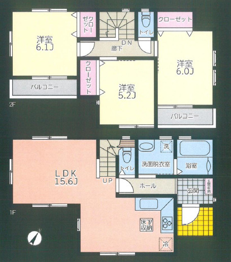 藤沢市善行5丁目　中古戸建　全1棟の間取り