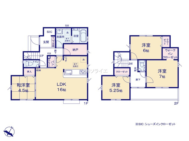 狭山市広瀬台12期全4棟　新築戸建　グラファーレの間取り