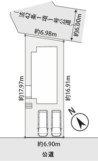 【区画図】 | 【仲介手数料無料！！】町田市真光寺1丁目　新築戸建て（全1棟）1号棟　3790万円 | 土地面積／120.35㎡（36.4坪）