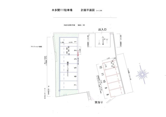 神戸市垂水区本多聞１丁目の駐車場の区画図