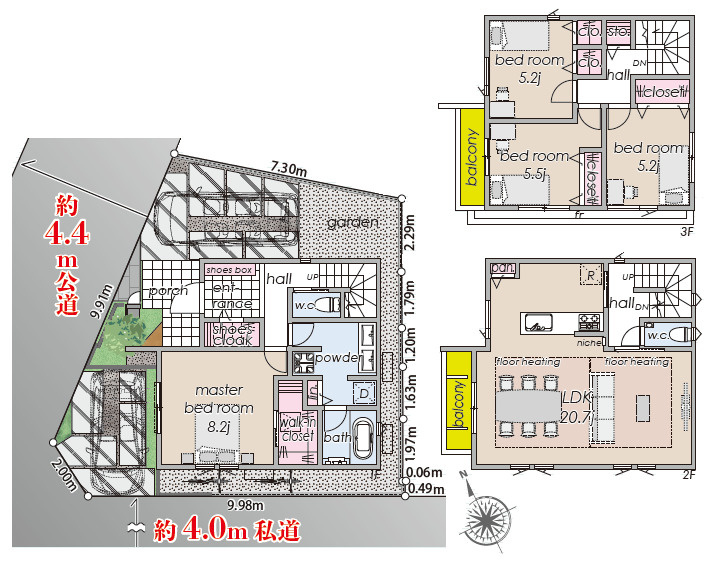 練馬区練馬2丁目　デザイン性×機能性　ZEH水準省エネ邸宅の間取り|4LDK+SC+WIC+パントリー+カースペース2台分　敷地面積 95.74ｍ2　建物面積 121.95ｍ2