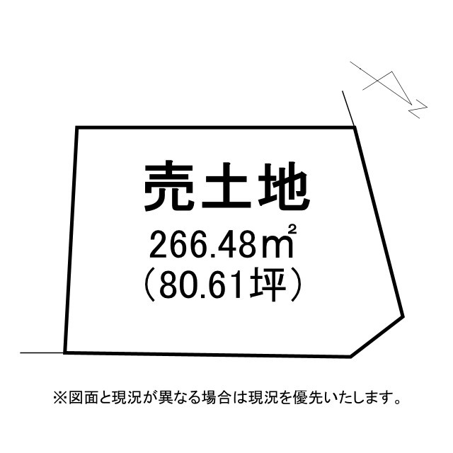 栗東市小野　建築条件無し売土地の土地図