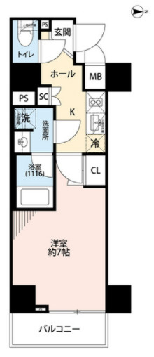 プレール・ドゥーク住吉Ⅳの間取り
