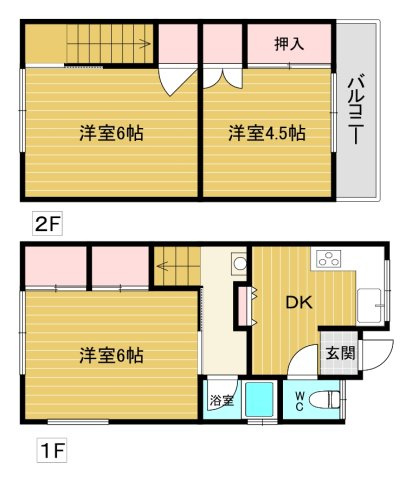 【間取り】 | 上大市4丁目貸家