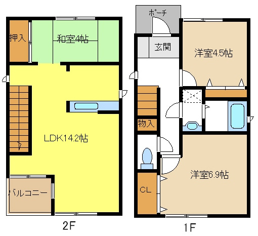 中沼町６８コダテックスⅠＡの間取り