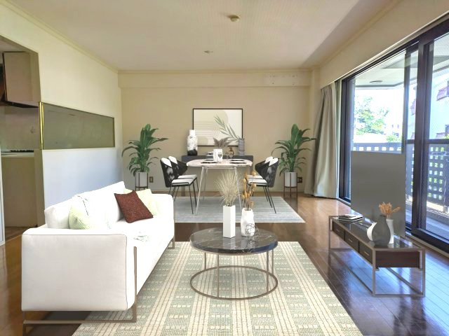 ラフィーヌ芦屋の居間・リビング|家具設置のイメージです