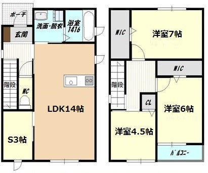 白山４－５０２コダテックスⅤＢの間取り