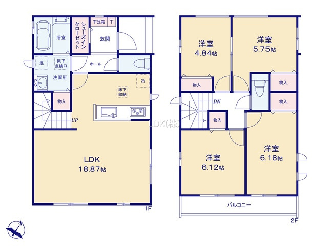【間取り】 | 新築戸建／ふじみ野市南台２丁目（全2棟）