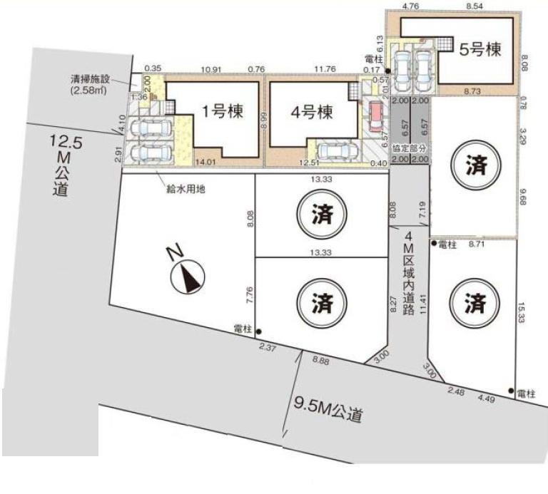 三郷市　早稲田8丁目　新築戸建　全7棟の区画図|区画図です