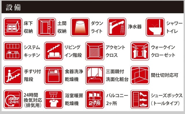 松戸市栄町６丁目新築戸建（栄町８期）の構造・工法・仕様|設備一覧