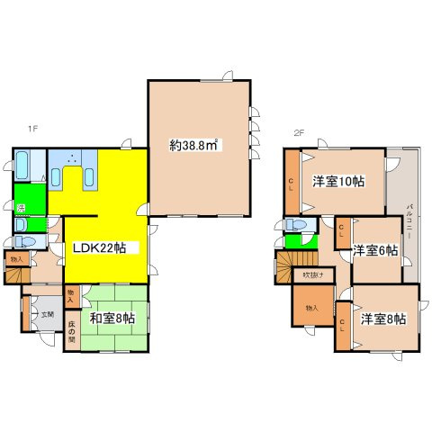 若葉４－１５店舗付住宅の間取り